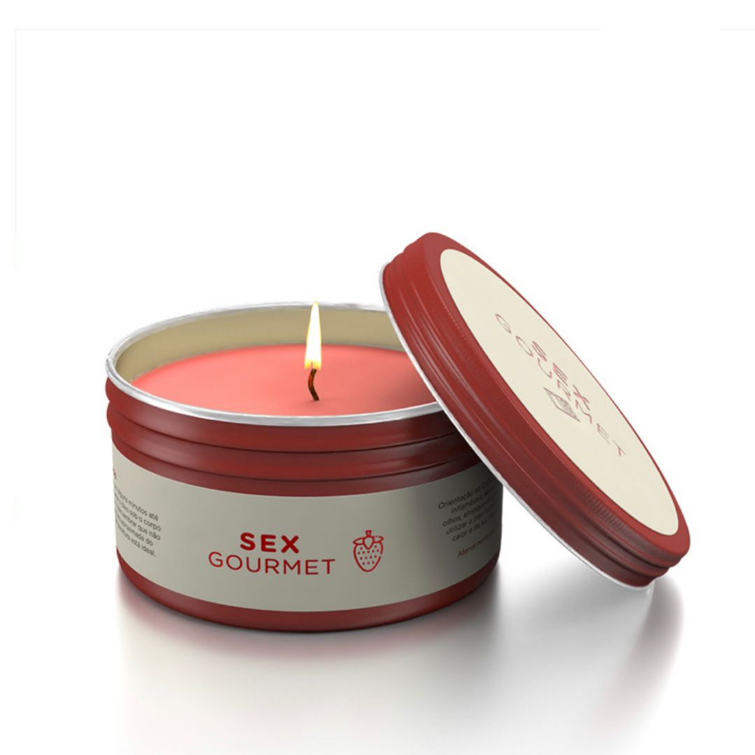 Vela Hidratante Beijável Sex Gourmet Morango - 70g - Image 2